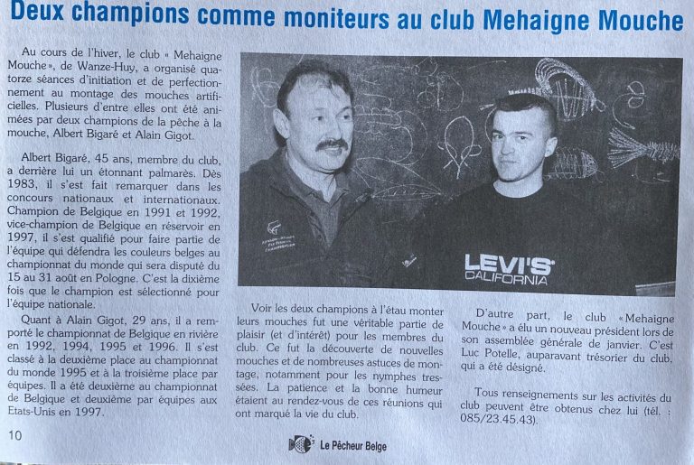Deux champions comme moniteurs au club, dans Le Pêcheur belge