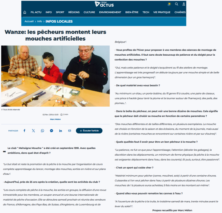 2015 – Le club sur RTBF Actus